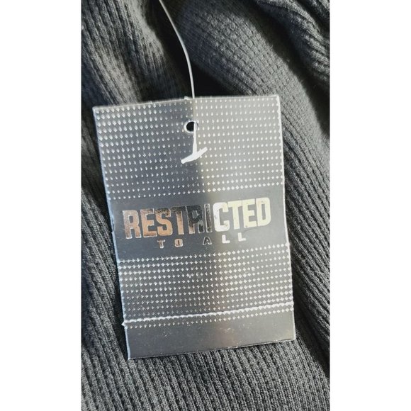 Restricted Logo Embroidered Black Long Sleeve Hooded Sweatshirt, Small - Picture 7 of 15